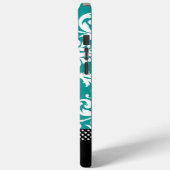 Gepersonaliseerde Blauwgroen Damask Case-Mate iPhone Case (Achterkant / Links)