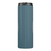 Gepersonaliseerde Blauwgroen en Gouden Abstracte A Thermosbeker (Achterkant)