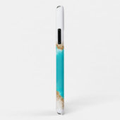 Gepersonaliseerde Blauwgroen & gouden glitter Case-Mate iPhone Case (Achterkant/rechts)