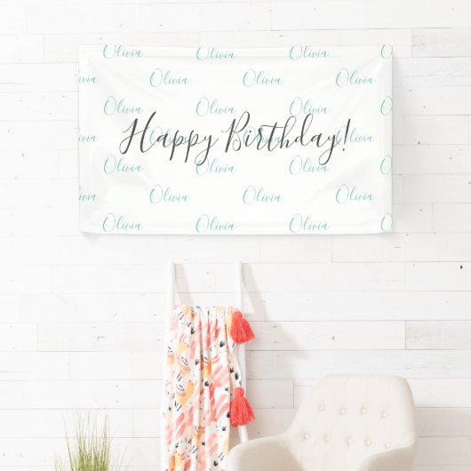 Gepersonaliseerde Blauwgroen Groene Banner van de  (Insitu)