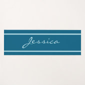 Gepersonaliseerde blauwgroen yogamat (Voorkant (horizontaal))