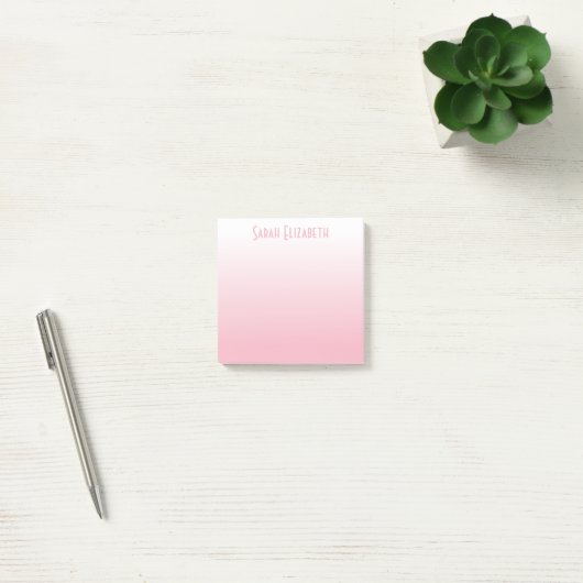 Gepersonaliseerde Bleke roze witte verloop Post-it® Notes (Kantoor)