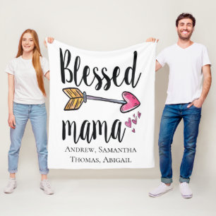 Gepersonaliseerde "Blessed Mama Gift" voor mam Fleece Deken