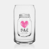 Gepersonaliseerde blik bril voor rustieke bruiloft blikvorm glas (Voorkant)