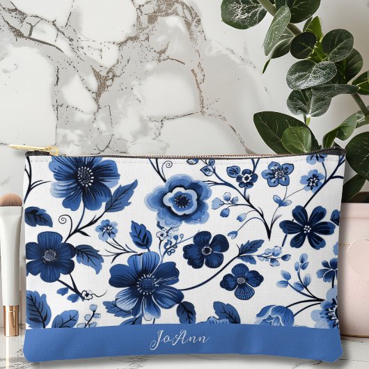 Gepersonaliseerde Bloemen Accessoire Make-up Bag Etui