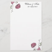 Gepersonaliseerde Bloemen bruiloft briefpapier (Voorkant)