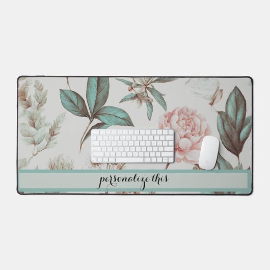 Gepersonaliseerde  Bloemen Desk Mat (Keyboard & Muis)