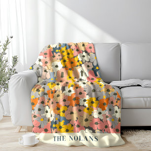 Gepersonaliseerde Bloemen Fleece Deken