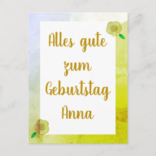 Gepersonaliseerde Bloemen Gelukkige Verjaardag in Briefkaart
