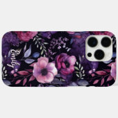 Gepersonaliseerde Bloemen in Paarse en Roze Waterv Case-Mate iPhone Case (Achterkant (horizontaal))