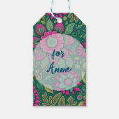 Gepersonaliseerde bloemen Mandala Bloesems roze gr Cadeaulabel (Voorkant)