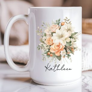 Gepersonaliseerde Bloemen Mok, Gift voor Vrouwen & Mok