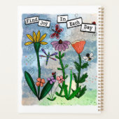 Gepersonaliseerde bloemen muzieknoten en vreugde k planner (Achterkant)