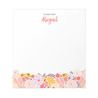 Gepersonaliseerde Bloemen Notitieblok met Aangepas