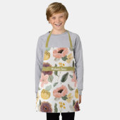 Gepersonaliseerde  Bloemen Paarse & Geel Schort (Gedragen)