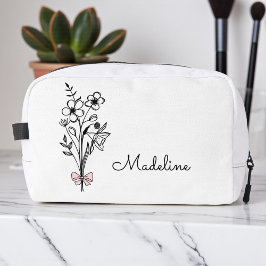 Gepersonaliseerde Bloemen Roze Boog Verjaardag Mei Toilettasje