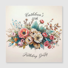 Gepersonaliseerde Bloemen Verjaardag Magnetische K