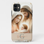 Gepersonaliseerde Bloemen Waterverf Baby Jesus Geb Case-Mate iPhone Case (Achterkant)