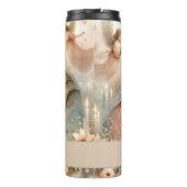 Gepersonaliseerde Bloemen Waterverf Baby Jesus Geb Thermosbeker (Achterkant)