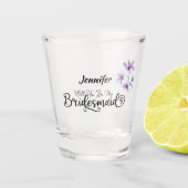 Gepersonaliseerde Bloemen Wil je mijn bruidsmeisje Shot Glas (Voorkant)