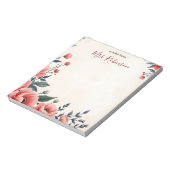 Gepersonaliseerde Bloemenaccentleraar Notitieblok (Gedraaid)