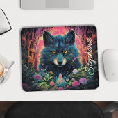 Gepersonaliseerde Bloemenbos Wolf Muismat