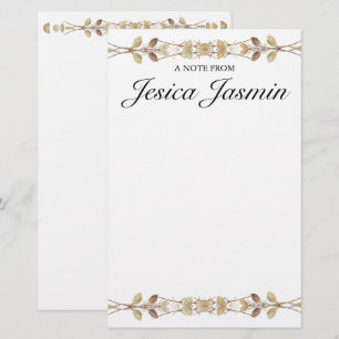 Gepersonaliseerde Bloemenbriefpapier met naam Briefpapier