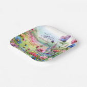 Gepersonaliseerde bloemenbruiloft gepersonaliseerd papieren bordje (Gebogen)