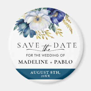 Gepersonaliseerde bloemenbruiloft Save the Date Ma Magneet