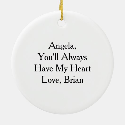 Gepersonaliseerde bloemenhart met sentimentele boo keramisch ornament (Achterkant)