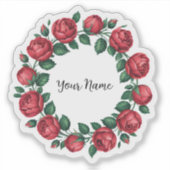 Gepersonaliseerde Bloemenkrans Sticker - Aangepast (Voorkant)
