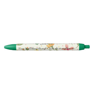 Gepersonaliseerde bloemenpennen x2 zwarte inkt pen