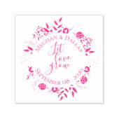 Gepersonaliseerde bloemkrans bruiloft zelfinktende stempel (Design)