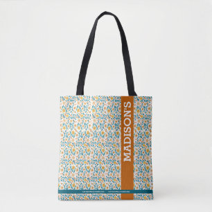 Gepersonaliseerde Bloemmonogram & Naam Draagtas