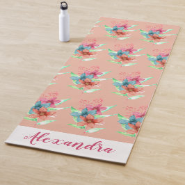Gepersonaliseerde  Bloemperzik Patroon Yoga Mat