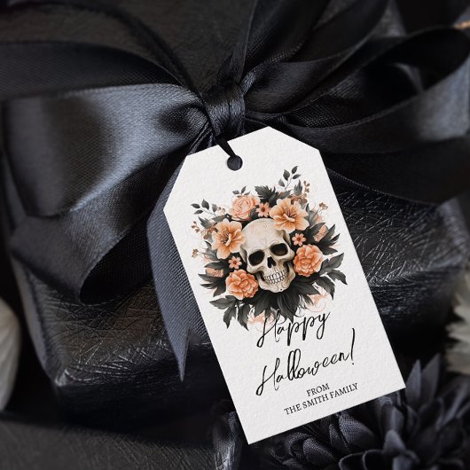 Gepersonaliseerde  bloemschedel cadeaulabel
