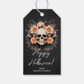 Gepersonaliseerde bloemschedel cadeaulabel (Voorkant)