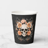 Gepersonaliseerde  bloemschedel papieren bekers (Achterkant)