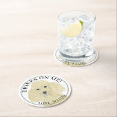 Gepersonaliseerde Blonde Tan Golden Poedel Hond br Ronde Kartonnen Onderzetter (Insitu)