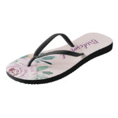 Gepersonaliseerde Blooming botanische paarse bruid Teenslippers (Schuin)
