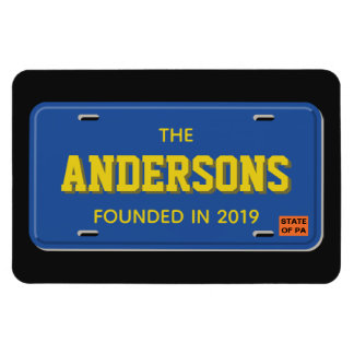 Gepersonaliseerde Blue and Gold License Bord Magneet