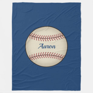 Gepersonaliseerde Blue Baseball Blanket Gift Fleece Deken