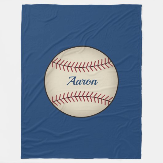 Gepersonaliseerde  Blue Baseball Blanket Gift Fleece Deken (Voorkant)