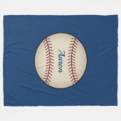 Gepersonaliseerde  Blue Baseball Blanket Gift Fleece Deken (Voorkant (Horizontaal))