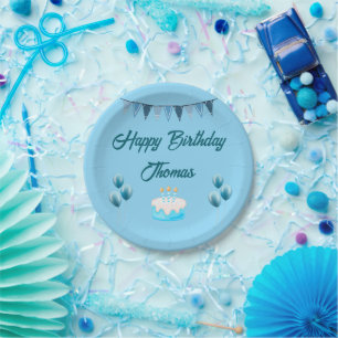 Gepersonaliseerde Blue Birthday Paper Bord
