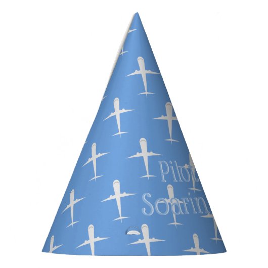 Gepersonaliseerde Blue Birthday Party Pilot Vliegt Feesthoedjes (Links)