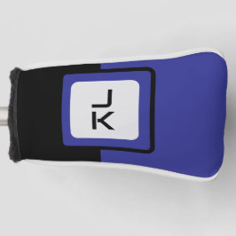 Gepersonaliseerde Blue Black Golf Head Putter Hoes Golfheadcover
