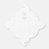 Gepersonaliseerde Blue Bow Coquette Lint Baby show Bedankdoosjes (Uitgevouwen)