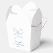 Gepersonaliseerde Blue Bow Coquette Lint Baby show Bedankdoosjes (Geopend)