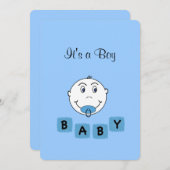 Gepersonaliseerde Blue Boy Aankondiging (Voorkant / Achterkant)